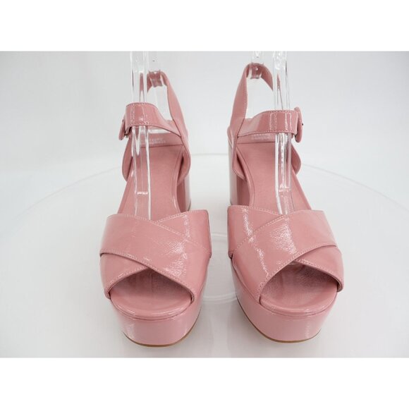 Jeffrey Campbell Platz Sandal Dusty Pink Patent Leather Platform Heels Chunky 10 - Picture 5 of 14
